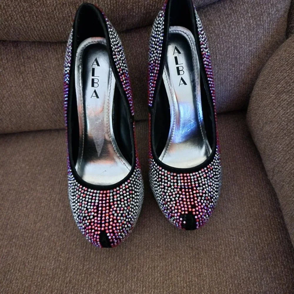 EUC Alba Rhinestone Platform Heels - Picture 3 of 7